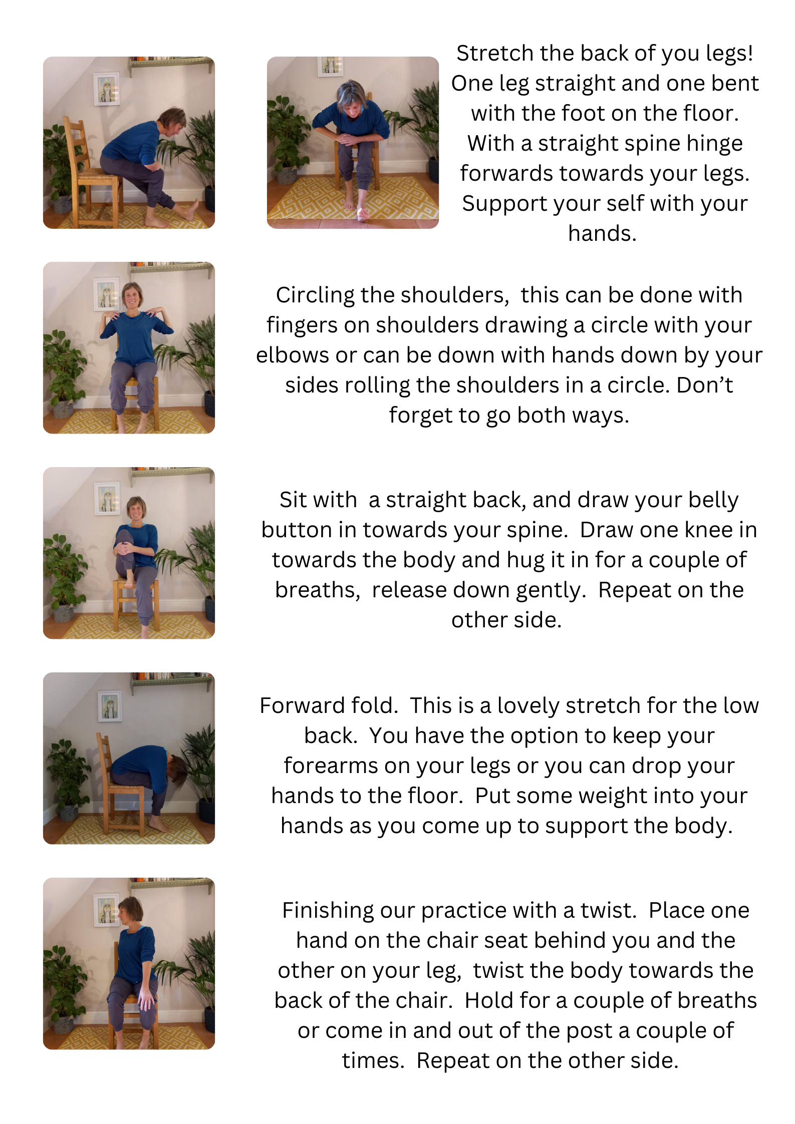 Chair Yoga Sheet 2 Chair Yoga Sheet 2